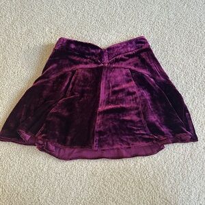 Anna Sui magenta velvet mini skirt